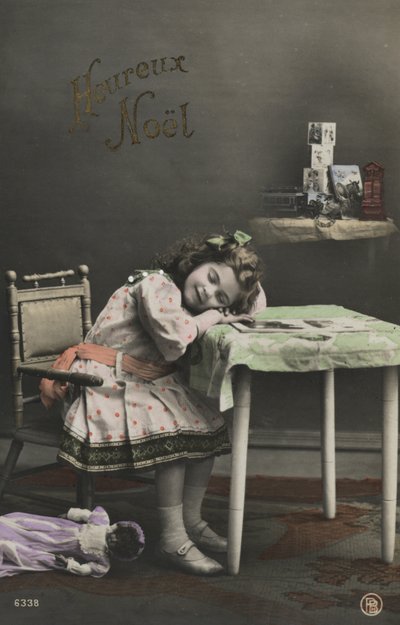 Christmas Card with Little Girl by French Photographer